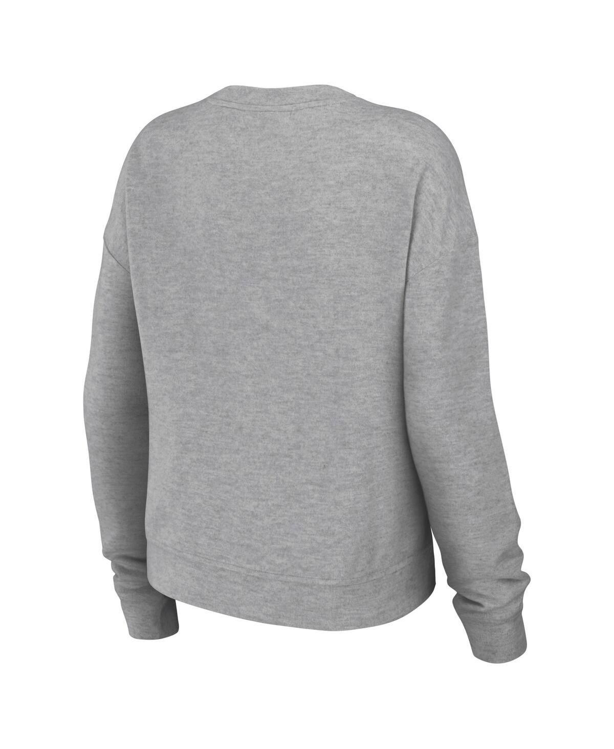 Shop Wear By Erin Andrews Women's  Heather Gray New England Patriots Knit Long Sleeve Tri-blend T-shirt An