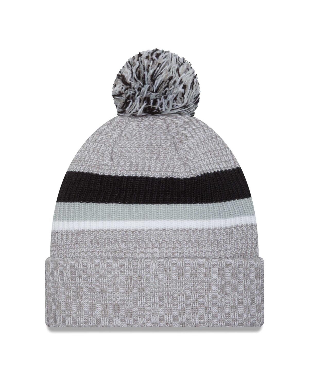 Men's New EraLas Vegas Raiders Cuffed Knit Hat with Pom - Heather Gray