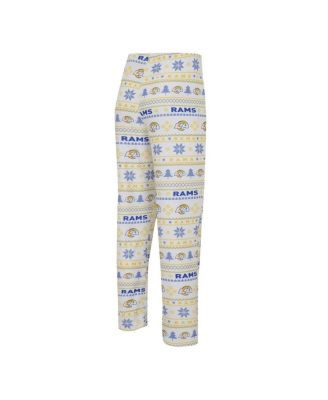 Men's White, Royal Los Angeles Rams Tinsel&nbsp;Raglan Long Sleeve T-shirt and Pants Sleep Set