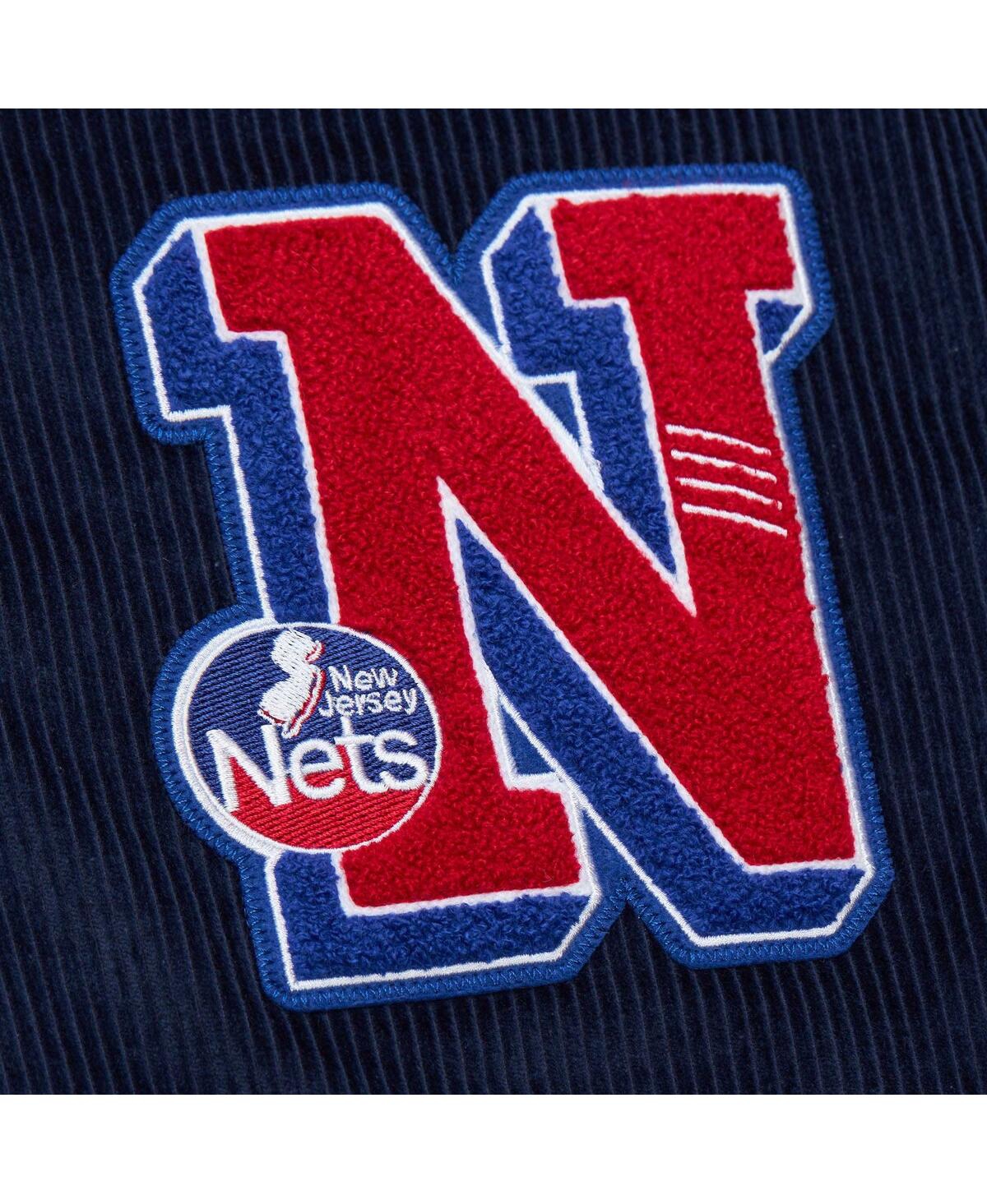 Shop Mitchell & Ness Men's  Navy New Jersey Nets Hardwood Classics Coaches Full-snap Jacket