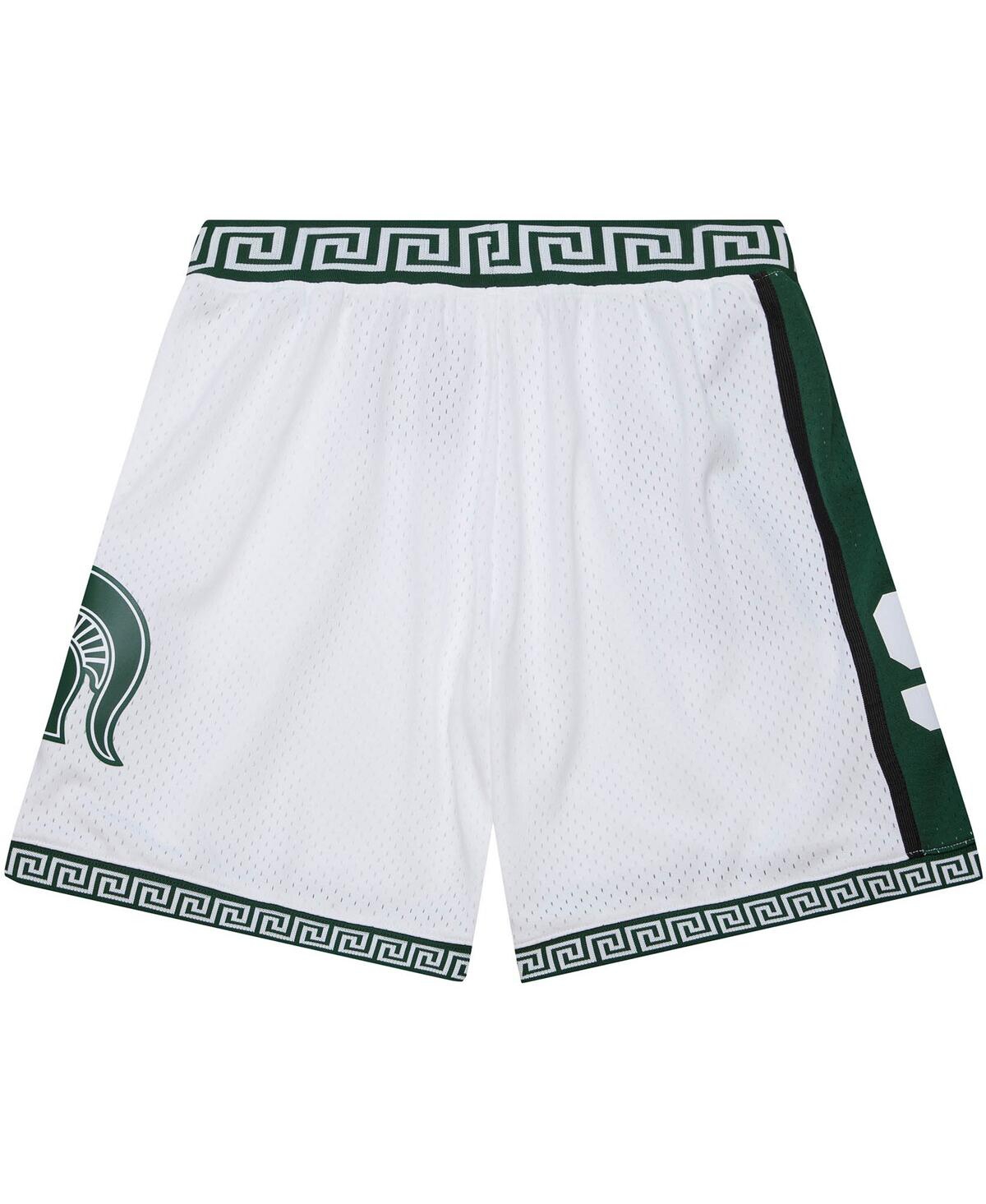 Shop Mitchell & Ness Men's  White Michigan State Spartans 125th Basketball Anniversary 1999 Throwback Shor
