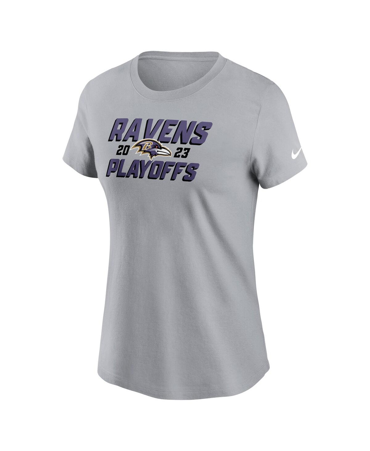 Women's NikeBaltimore Ravens 2023 Nfl Playoffs Iconic T-shirt - Gray