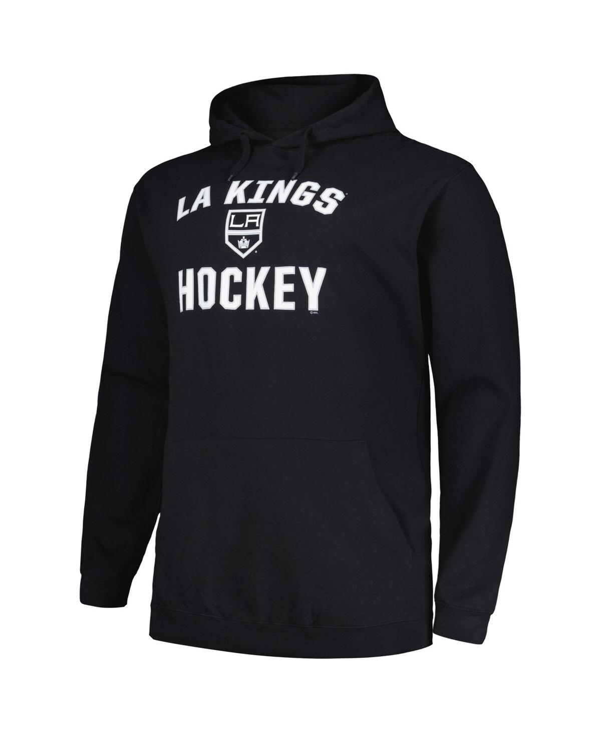 Shop Profile Men's  Black Los Angeles Kings Big And Tall Arch Over Logo Pullover Hoodie