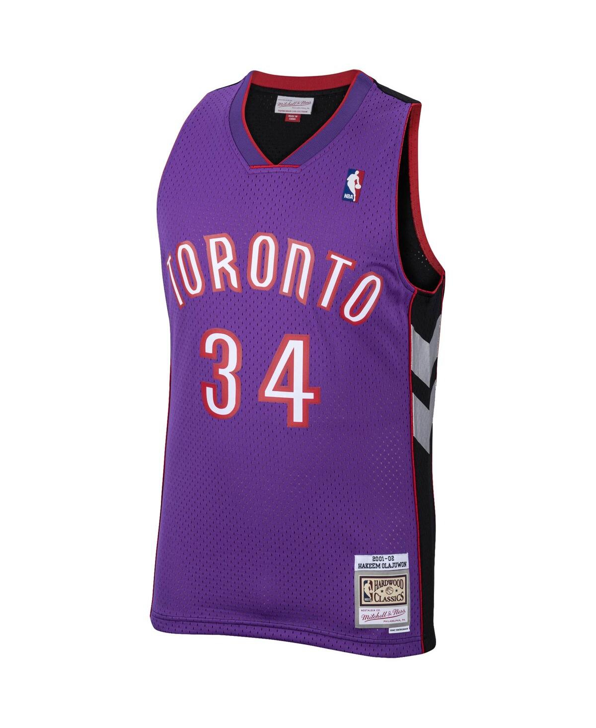 Men's Mitchell & Ness Hakeem OlajuwonToronto Raptors 2001/02 Hardwood Classics Swingman Jersey - Purple