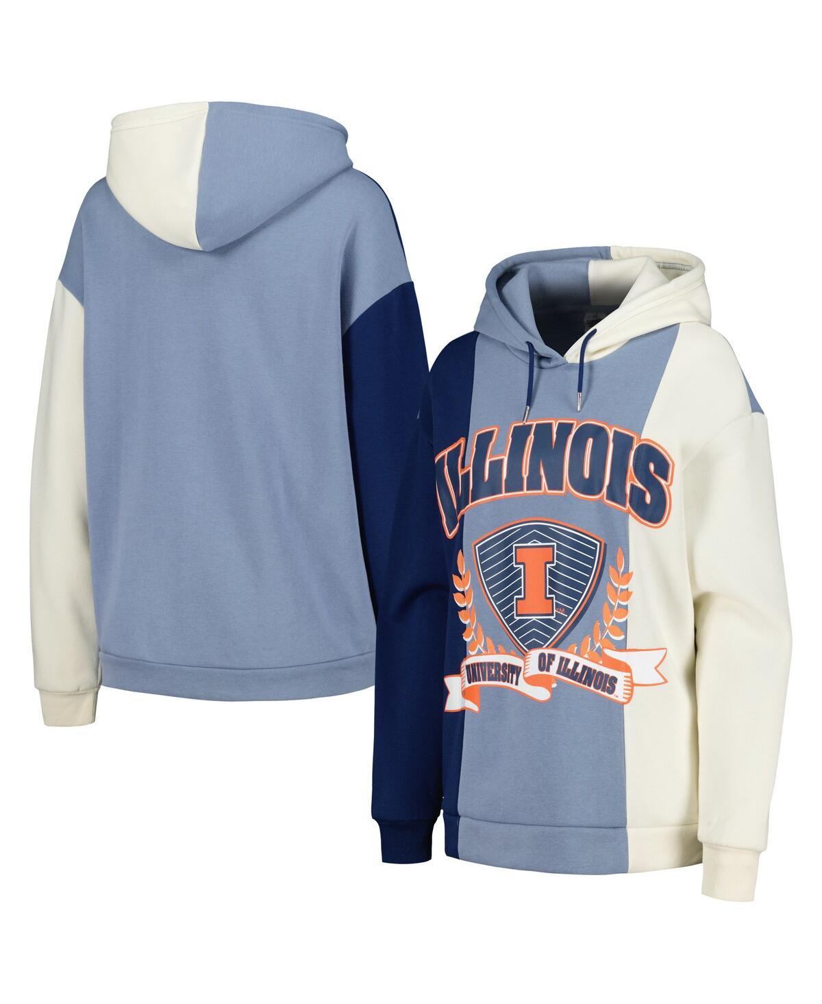 Women's Gameday Couture Navy Illinois Fighting Illini Hall of Fame Colorblock Pullover Hoodie - Navy