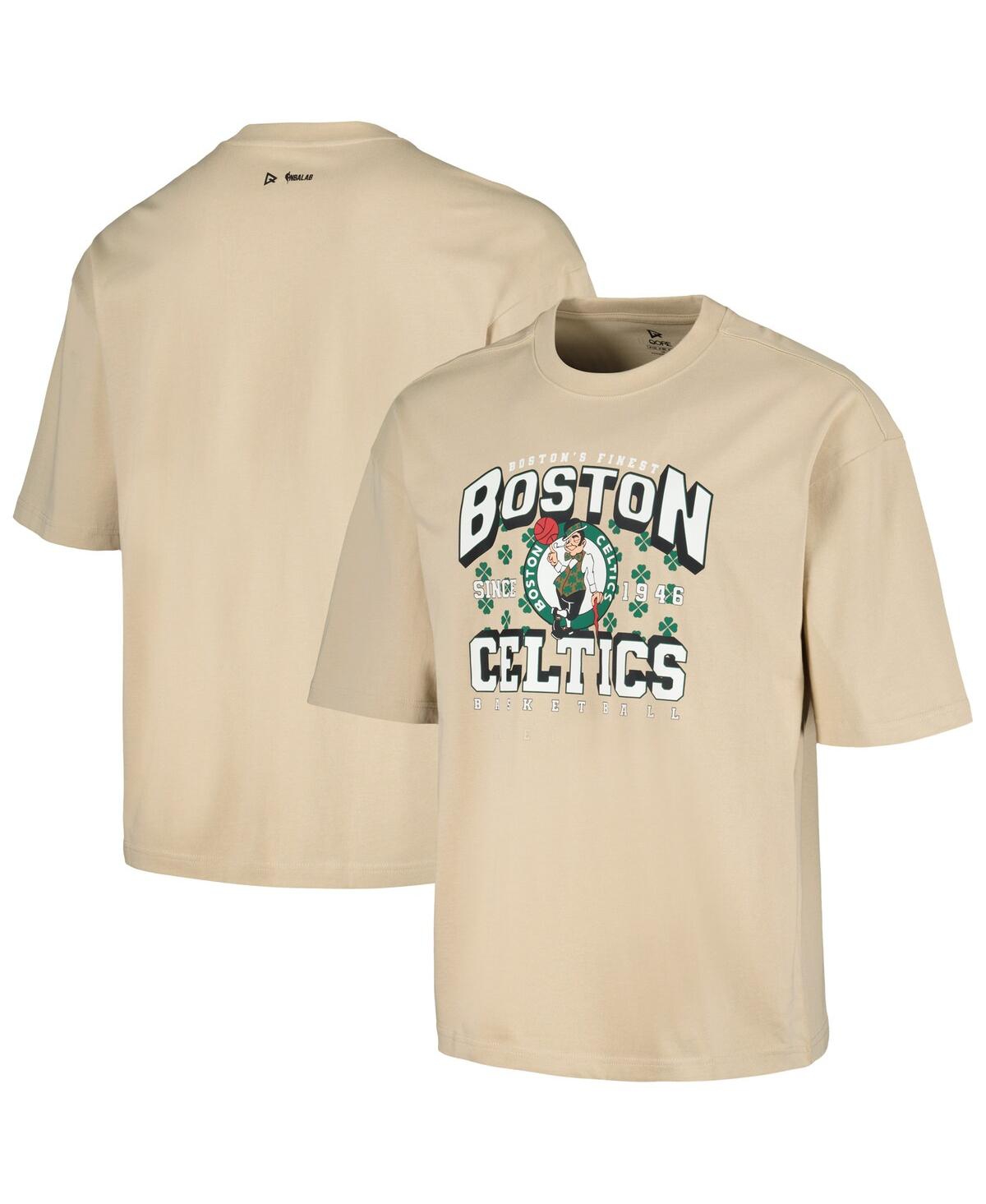Qore Men's And Women's  Cream Boston Celtics Oversized Gameday Cozy T-shirt