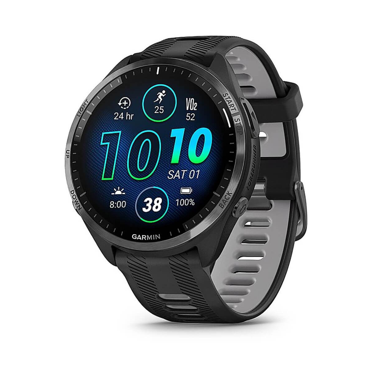 Garming Titanium Bezel Running Watch With Silicone Carbon Gray Strap Unisex Smart watch - Grey