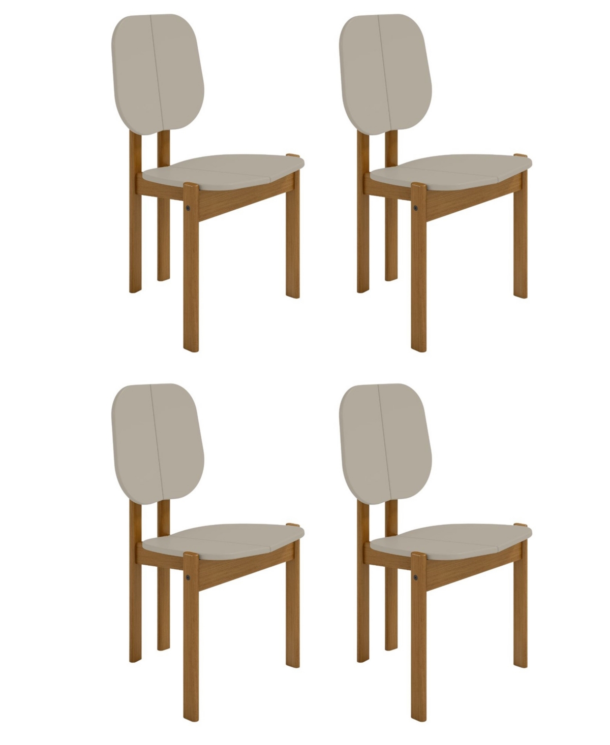 Manhattan Comfort Gales 4-Piece Mdf Dining Chair With Solid Wood Legs