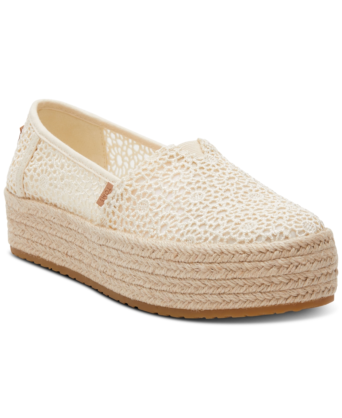Toms Valcia Platform Espadrille In Natural Morrocan Crochet