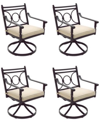 Wythburn Mix and Match Scroll Outdoor Swivel Chairs, Set of 4