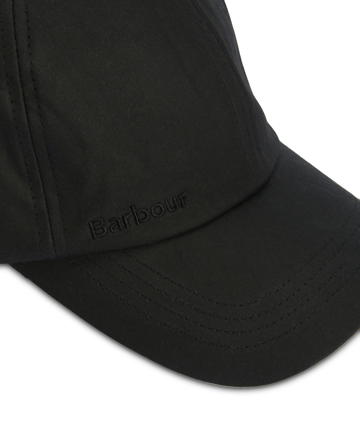 Shop Barbour Men's Logo Embroidered Waxed Sports Cap In Black