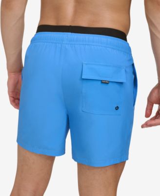 Men's Logo Elastic Waist Modern Euro 5 Volley Swim Trunks