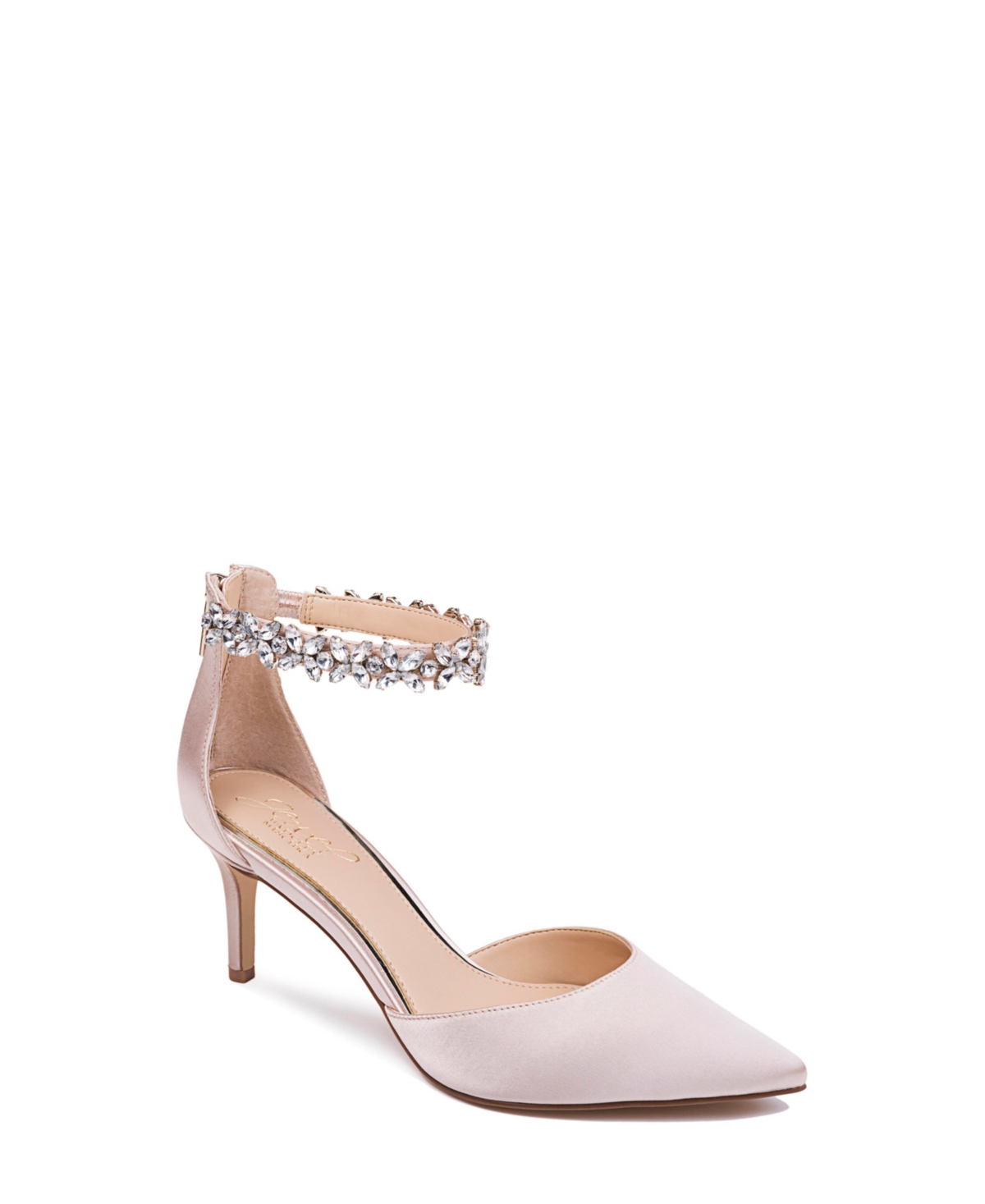 Jewel Badgley Mischka Raleigh Ornamented Pumps In Champagne Satin