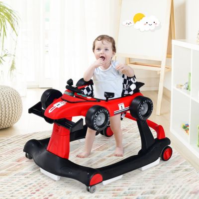 Kids 4-in-1 Foldable Activity Push Walker with Adjustable Height