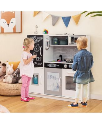Kid s Pretend Play Kitchen Toddler Kitchen Playset with Blackboard