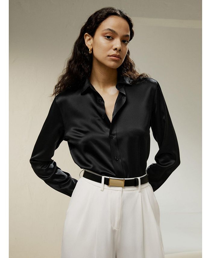LILYSILK Tailored Button Down Silk Shirt for Women - Macy's