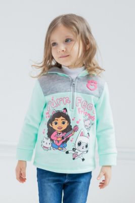 Toddler Girls Dreamworks Gabbys Dollhouse Kitty Fairy Cakey Cat Gabby Fleece Half Zip Hoodie