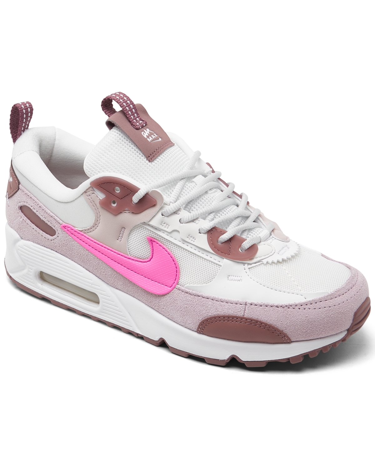 Nike Women's Air Max 90 Futura Casual Sneakers From Finish Line In Plat Violet,playful Pink