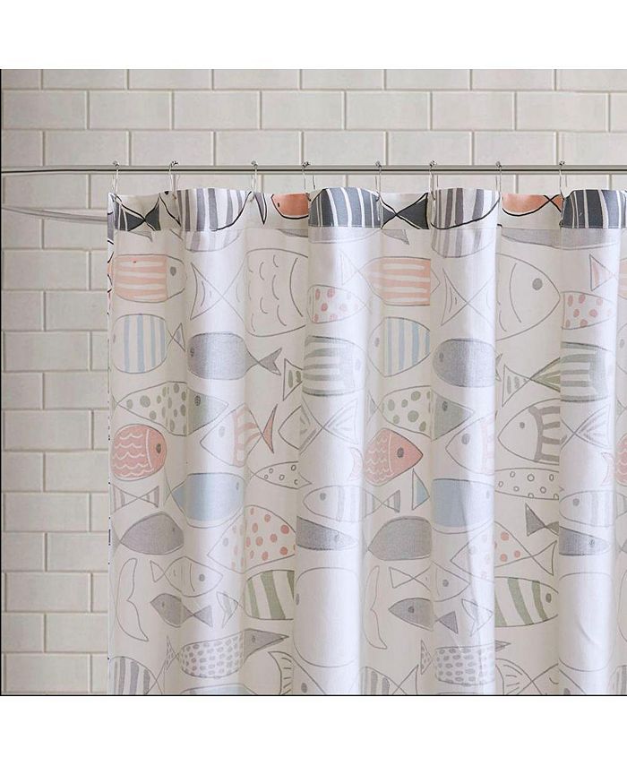 Home Outfitters Multi 100 Cotton Duck Shower Curtain 72x72", Shower Curtain for Bathrooms