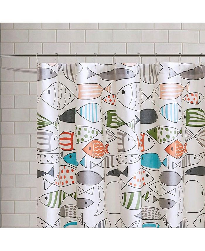 Home Outfitters Multi 100 Cotton Duck Shower Curtain 72x72", Shower Curtain for Bathrooms