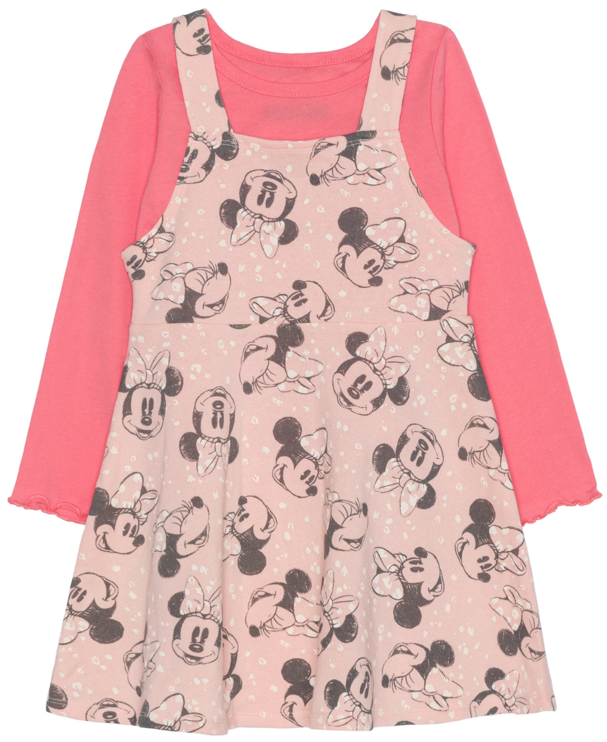 Disney Kids' Toddler Girls Long Sleeve Top With Dressall Minnie Mouse Dress Set In Pink