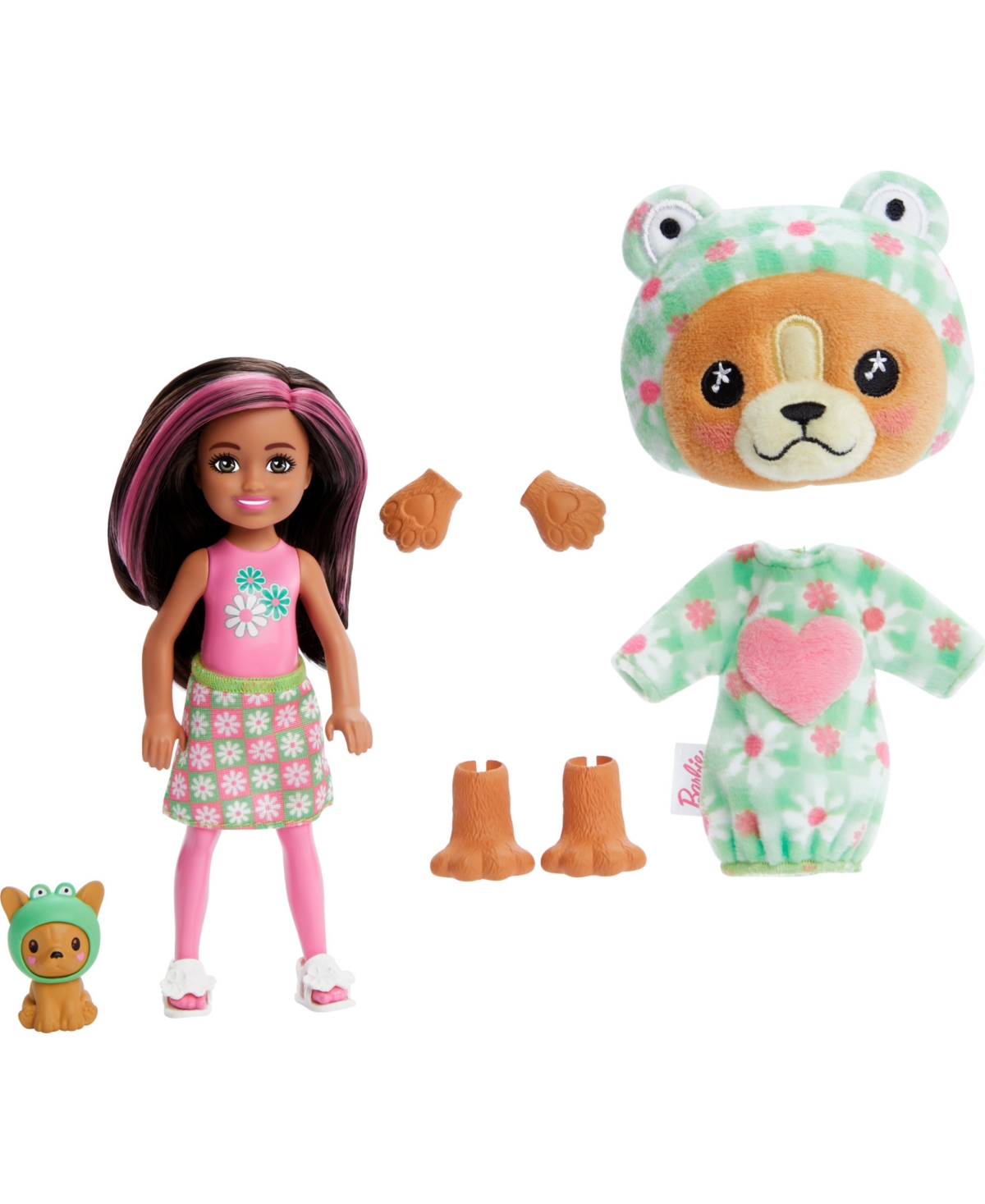 Barbie Cutie Reveal Costume-Themed Series Chelsea Doll and Accessories, Puppy as Frog