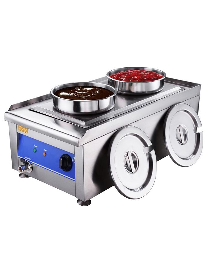 Yescom 1200W Dual Pots Countertop Food Warmer Stainless Steel ...