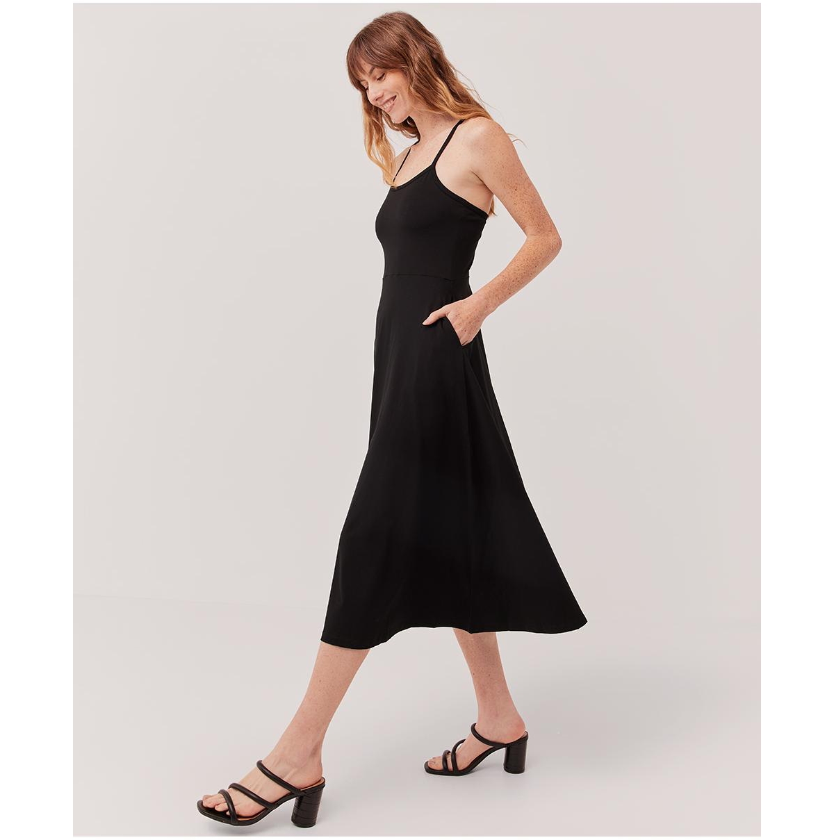 Pact Women's Organic Cotton Fit & Flare Midi Dress