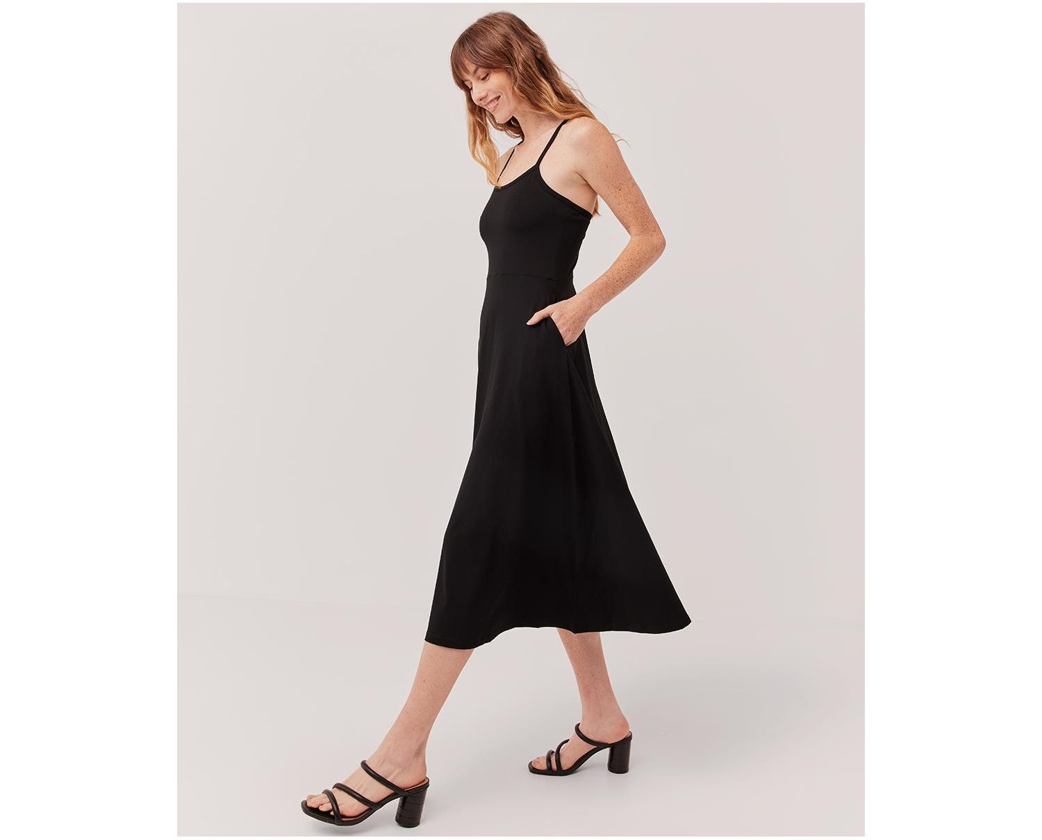 Women's Organic Cotton Fit & Flare Midi Dress - Regular