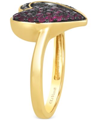 GODIVA x Le Vian&reg; Passion Ruby (3/4 ct. t.w.) & Chocolate Diamond (1/10 ct. t.w.) Heart Ring in 14k Gold