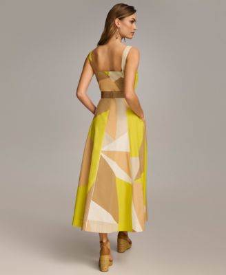 Women's Square-Neck Buckled Sleeveless Dress