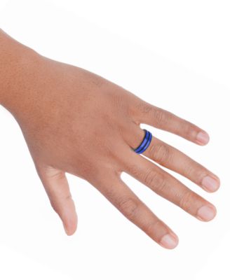 Men's Black Sapphire & Ceramic Wedding Band (1/4 ct. t.w.) in Tungsten Carbide