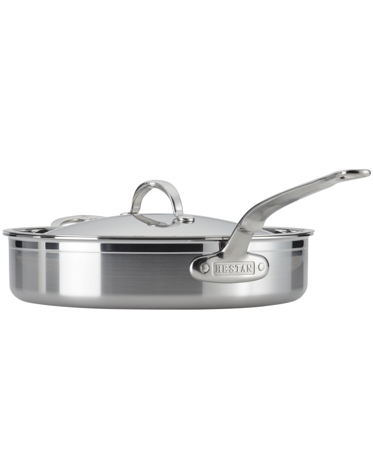 HESTAN PROBOND CLAD STAINLESS STEEL 5-QUART COVERED SAUTE WITH HELPER HANDLE 