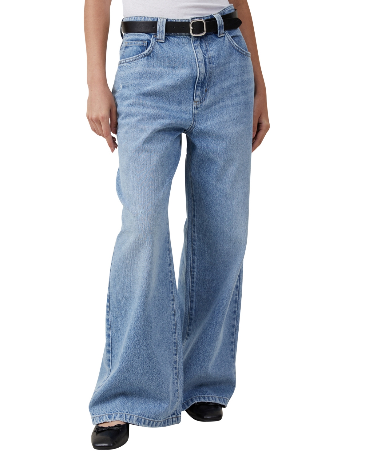 Shop Cotton On Women's Super Baggy Jean In Breeze Blue Worn