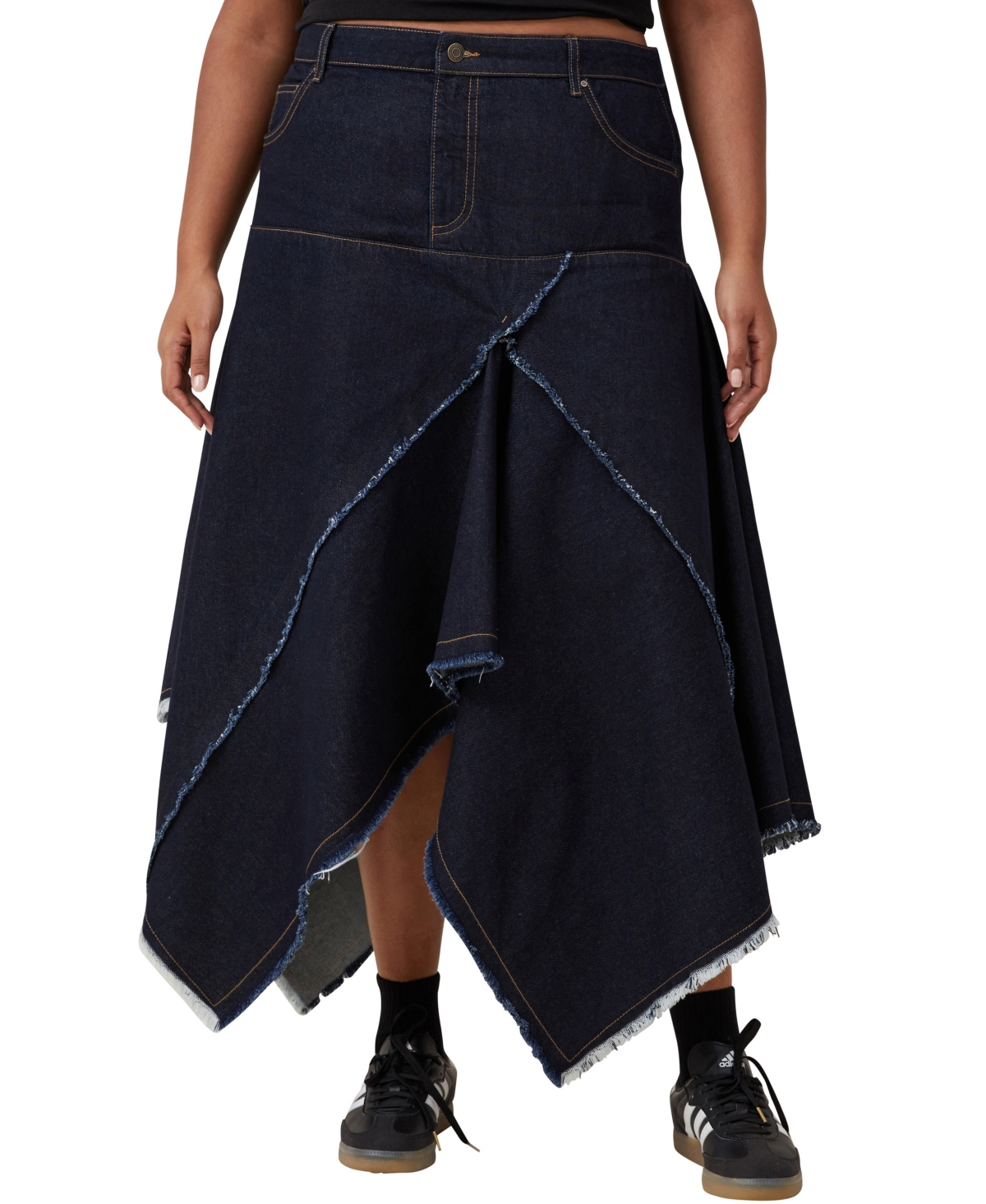 Women's Harper Denim Midi Skirt - Indigo