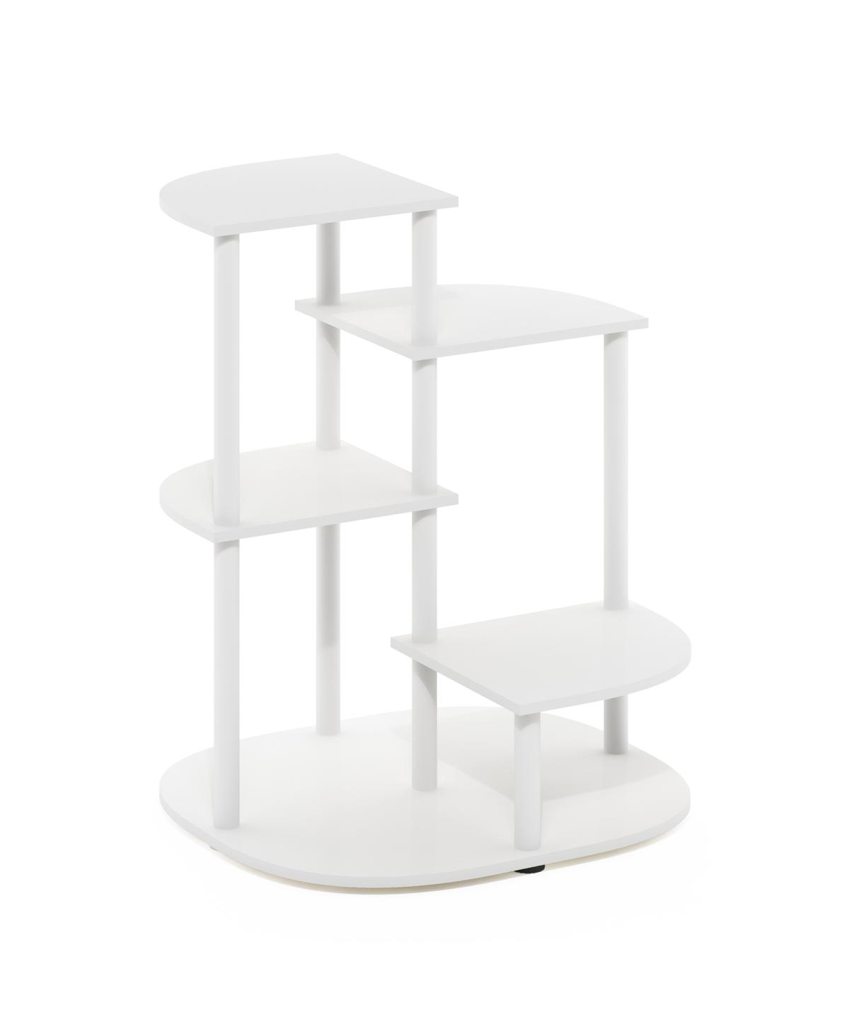 Celuka 4-Tier Indoor Outdoor Potted Plant Stand Holder for Multiple Plants, White & Virgin White - White