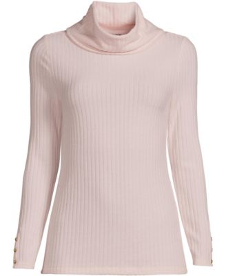 Women's Long Sleeve Wide Rib Cowl Neck Tee