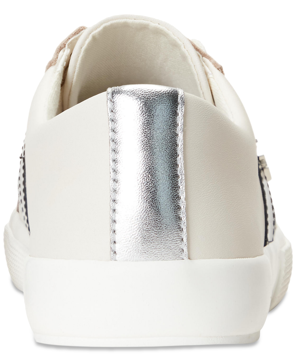 Shop Lauren Ralph Lauren Women's Janson Sneakers In Soft White,polished Silver,black