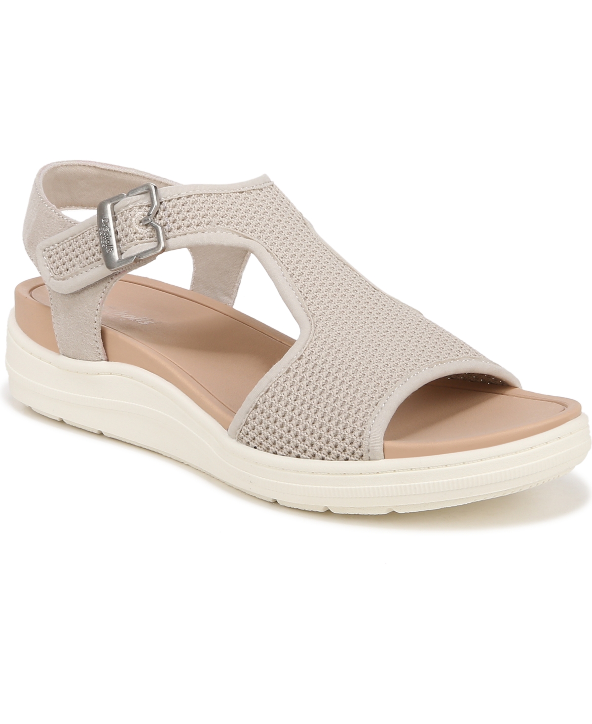 Shop Dr. Scholl's Women's Time Off Sun Ankle Strap Sandals In Off White Fabric