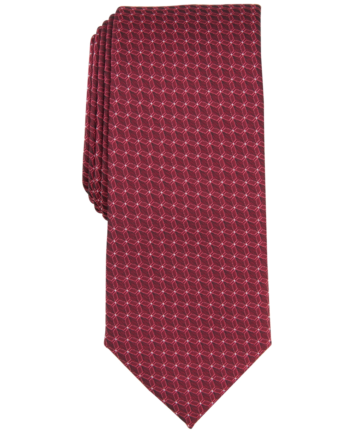 Shop Alfani Men's Moores Geo-pattern Tie, Created For Macy's In Red