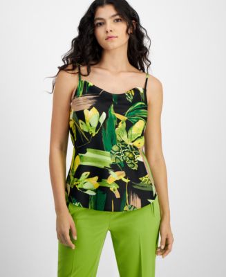 Bar III Women's Printed Cowlneck Camisole Top, Created for