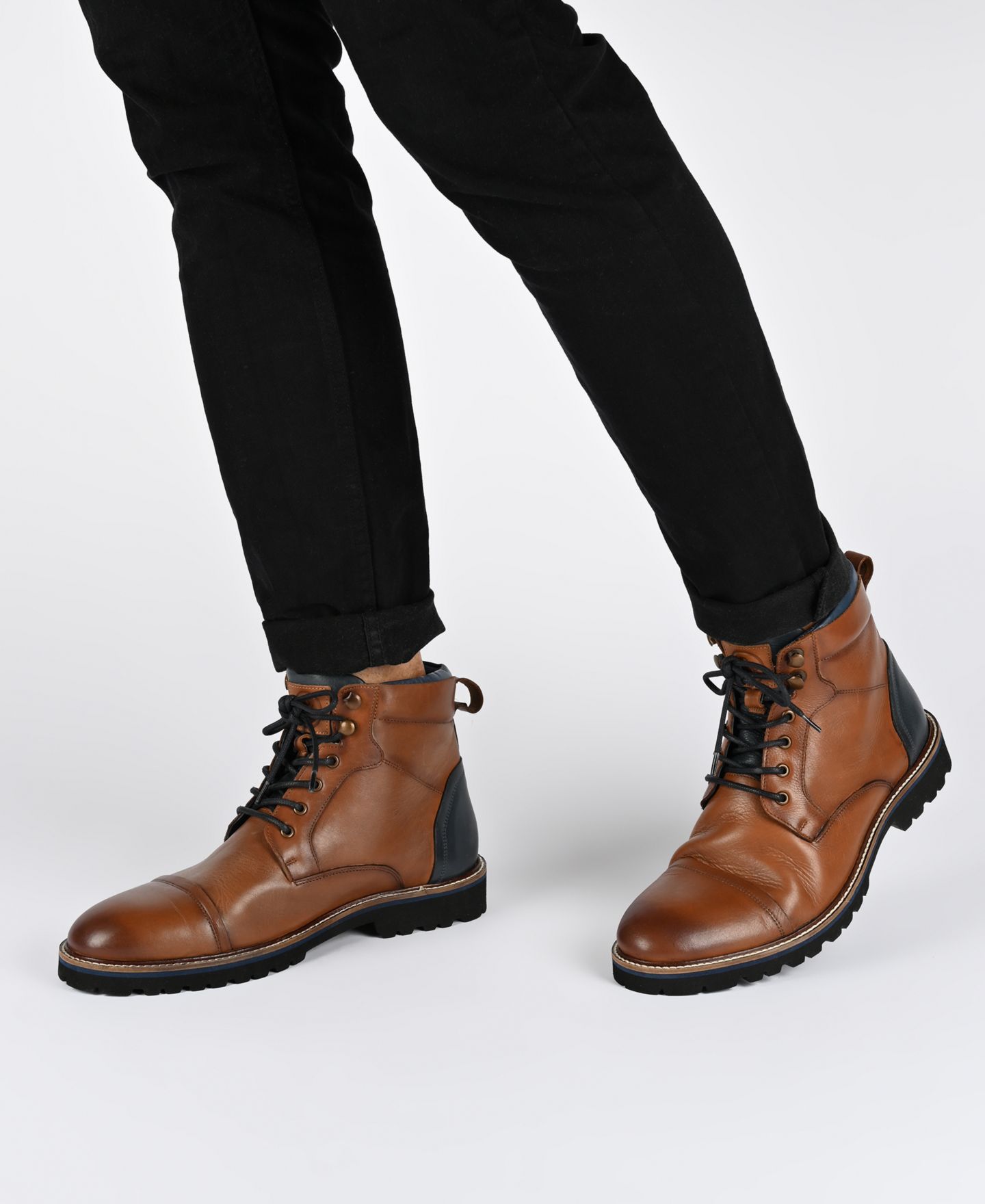 Мужские ботинки Thomas & Vine Reddick Cap Toe Ankle Boot, цвет: Чёрный — фото 7