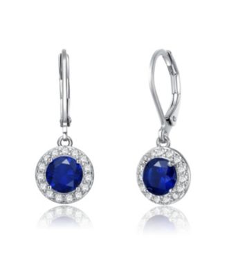 Elegant Halo Drop Dangle Leaver back Earrings