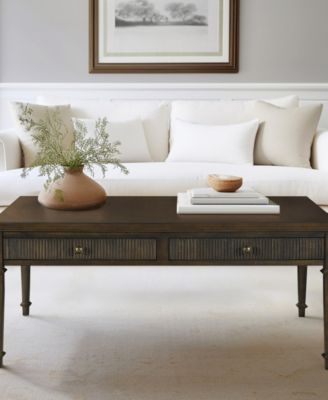 Martha Stewart Kenna 44" Fluted 2-Drawer Wood Coffee Table