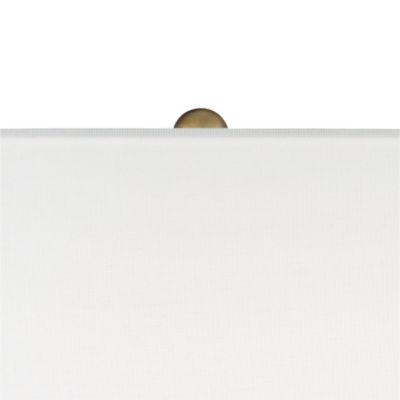 Elka Modern Mid Century Table Lamp 28" Tall Brass Geometric Metal White Drum Shade for Bedroom Living Room Bedside Nightstand Office Home