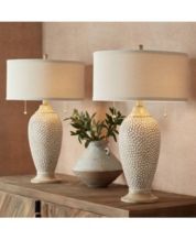 John timberland modern farmhouse table lamps set of 2 led gray wood dark metal rectangular shade for living shop room bedroom bedside