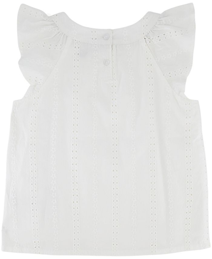 Tommy Hilfiger Womens Eyelet Cotton Top White Size Medium