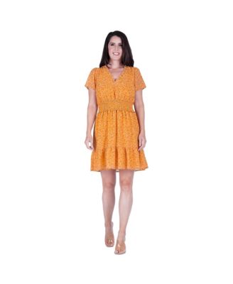 Women's Floral Print Sheer Short Sleeve Mini Dress - Macy's