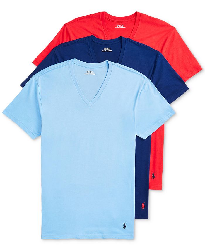 Polo Ralph Lauren Men's 3-Pk. Classic Cotton V-Neck Undershirts - Macy's