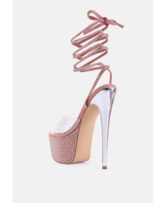 Sugar Mom Strappy Diamante Platform High Heels